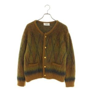 Celine 2at0a293y Argyle Pattern Mohair Cardigan Men's XS